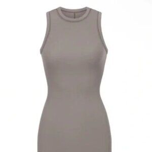 Skims Cotton Rib Tank Dress - Smoke Size Small